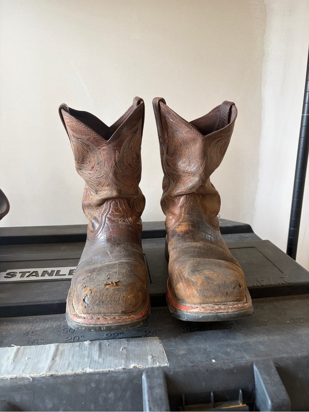 Ariat Brown Leather Cowboy Work Boots